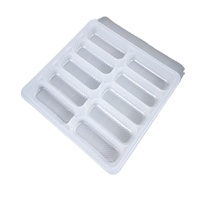 Barquette alimentaire translucide à 10 compartiments en PP pour raviolis, pâtisseries, aliments surgelés, jus, hamburgers, sushis, nouilles, gelées