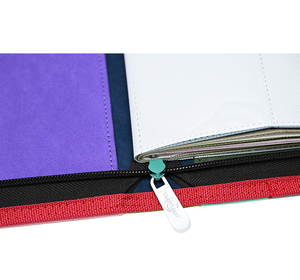 Porte-cartes personnalisé avec doublure en velours, couverture en PU imperméable, capacité 360, reliure cousue, inclut des pièces et une fermeture éclair - Product Image 1