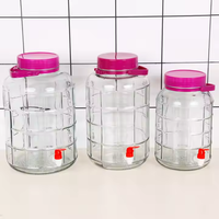 Bouteille en verre de 1L 2L 3L 5L 8L 10L 12L pour la fermentation de la bière, grand récipient alimentaire, pot à vin, pot à cornichons avec couvercle en plastique