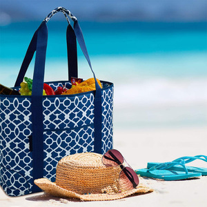 High Quality Large Capacity Tote <b>Bag</b> with Stylish Geometric Pattern Durable Straps Tote <b>Bag</b> <b>Picnic</b> Insulated Cooler <b>Bag</b> - Product Image 3