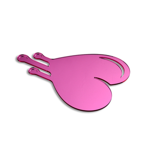 Acrylic Customized Irregular Pink Heart Shape Cosmetic Single Side Compact Mirror - Product Image 3