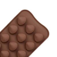 MUYULINS Fabrik Bestseller 15-Loch LFGB Platin Lebensmittelechte Antihaft 3D DIY Benutzerdefinierte Silikon-Muschelförmige Schokoladenform