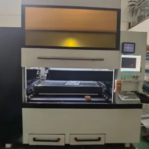 mini precise closed line servo motor ccd camera stone table fiber laser cutting machine 4050 6060 8080 1560 1kw 1.5kw 2kw 3kw