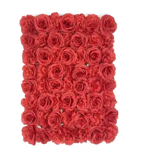 DFK0006-2 Dernière Promotion Prix Peut Être Enroulé Rouge Rose Parti Fleurs Artificielles Pour Mur