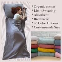 Draps de camping et de voyage légers 400TC 100% coton avec fermeture éclair intégrale pour sac de couchage, idéaux pour les auberges de jeunesse