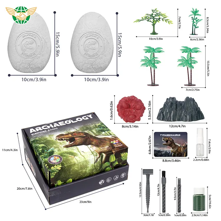 Hot Sale Großhandel DIY Dinosaurier Ei Ausgrabungs spielzeug Jeder Dinosaurier Fossile Eier versteckt 12 kleine verschiedene Dinosaurier