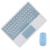 Çin Toptan Satış 10 inç Klavye Retro Yuvarlak Tuşlu Dokunmatik Mouse Seti Windows IOS Android Tablet Akıllı Telefonlar için