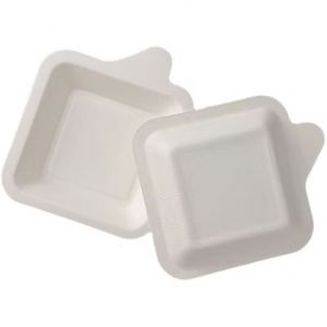 Assiette à gâteau jetable biodégradable carrée de 4 pouces, pratique et hygiénique, pour les réceptions à domicile - Product Image 1