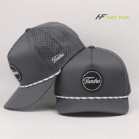 Casquette de golf personnalisée en gros à 5 ou 6 panneaux, en nylon, avec logo perforé au laser, légère, imperméable, pour le sport en extérieur