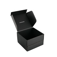 Boîtes cadeaux de luxe noires en carton ondulé, durables, pour abonnements, chaussures, vêtements, avec bandes de déchirement