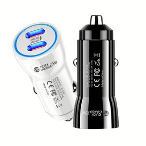 อะแดปเตอร์ชาร์จในรถยนต์แบบสองพอร์ต PD 3.0 Type C กำลังไฟ 75W ชาร์จเร็วพิเศษ สำหรับโทรศัพท์มือถือ - Product Image 2
