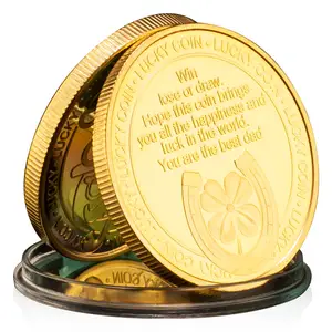 Dearest ayah Beruntung koin hadiah kreatif ayah terbaik empat daun semanggi koleksi perak emas berlapis koin Souvenir