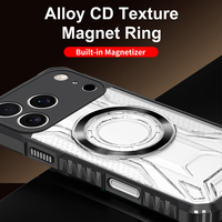 Coque de protection mate antichoc en TPU+PC de style armure avec anneau magnétique intégré, résistante aux chutes et translucide