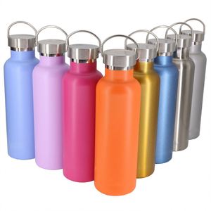 <b>Hot</b> New Novelty Customized Branded logo Sport <b>Drink</b> Double Walled Stainless Steel Water Bottle With Bamboo Lid - Product Image 3