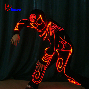 Costume de danse performant FUTURE Luminous RGB à couleurs changeantes LED et fibre optique avec casque pour Hip Hop et Danse de salon - Product Image 6