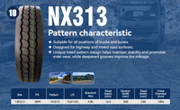 Pneu de camion radial de haute qualité à durée de vie prolongée, modèle Nexxus NX313 12R22.5 18PR, fournisseurs chinois Triangle Giti