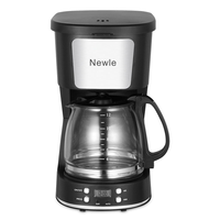 Nouvelle machine à café électrique à filtre avec cafetière portable pour Americano, 12 tasses, en acier inoxydable, style espagnol