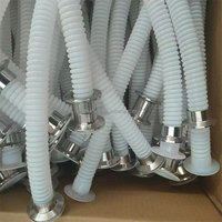 Tube Sanitaire en PTFE Ondulé Blanc pour le Transport de Condiments, Résistant aux Hautes Températures et à une Pression de Jusqu'à 10 Bars