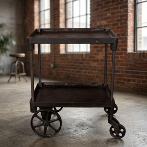 Carrito de Servicio Industrial de Hierro Forjado Antiguo con Ruedas para Cocina, Lavandería, Hotel, Hogar, Bar, Muebles de Granja, Plegable - Product Image 2