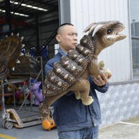 Marionnette animatronique réaliste en métal, contrôlée à la main, modèle bébé Ankylosaurus, design coloré, pour centres commerciaux et parcs à thème en intérieur