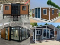 Maison conteneur extensible à double aile, directement de l'usine, préfabriquée, modulaire, pliable, mobile, pour habitation, bureau, resort, camping