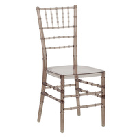 Chaise Chiavari PC en polycarbonate transparent empilable, design moderne, pour extérieur et salon, vente en gros, commande en gros pour fêtes et mariages