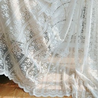 Nappe en dentelle blanche personnalisée / Toile de fond pour photographie, Tissu en dentelle à rayures hawthorne