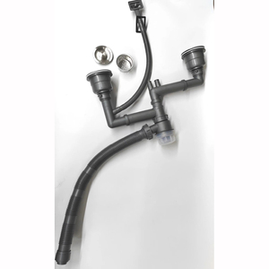 Set Saluran Pembuangan Wastafel Dapur Lengkap, Keranjang Saringan, Pipa P-<span class=keywords><strong>Trap</strong></span>, Plastik Tahan Lama Anti-Sumbat 40mm, Mudah Dibersihkan - Product Image 3