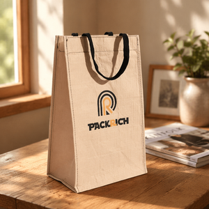 Bolsa de Papel Kraft Marrón Reforzada con Algodón Reciclado de Alta Calidad, Ecológica y Duradera, con Logotipo OEM, para Empaque de Regalos - Product Image 5