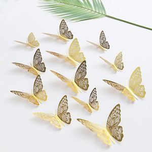 Decoración de Ramo de Mariposas 3D con Textura Metálica para Arreglos Festivos de Cumpleaños con Pegatinas Creativas - Product Image 1
