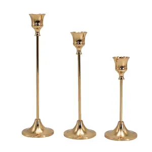 JTX451 Luxury Metal Candle Holders Simple Golden Wedding Decoration Table Candlestick Wedding Candle Stand Exquisite Candlestick