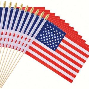 Drapeau américain personnalisé 3x5 pieds en polyester, mât en aluminium, étoiles et rayures doublement cousues, pour les défilés de vacances, la décoration extérieure - Product Image 1