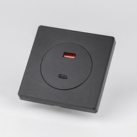 Prise murale USB et Type C à charge rapide, ignifuge, en PC brossé, 2 ports, double port, prise EU, 20W