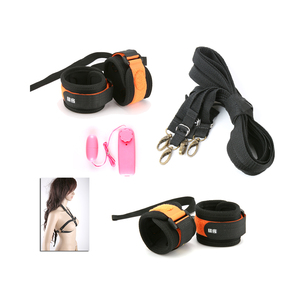 TOUGHAGE Ensemble de lit SM pour adultes, accessoires pour <span class=keywords><strong>couple</strong></span>, menottes <span class=keywords><strong>en</strong></span> cuir pour femmes, kit de jouets sexuels de bondage et de flirt, vibrateur noir - Product Image 1