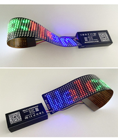 Mini LED mesaj panosu esnek LED şerit parlayan kaydırma LED Panel programlanabilir RGB LED ekran LED şapka çanta ayakkabı için