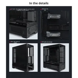 Case per Computer VK <span class=keywords><strong>Valkyrie</strong></span> VK03LITE Mid Tower in Metallo con Vista Panoramica Senza Pilastri Display ATX Raffreddamento a Liquido 360° - Product Image 5