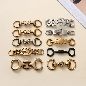 Leather Acrylic Shoe Hardware Accessories Custom Shoe Chian Decoration Buckle Metal For Men