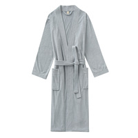 Peignoir d'été unisexe respirant, absorbant et à séchage rapide, luxueux, pour sauna, en polyester éponge, longueur intégrale, à revers