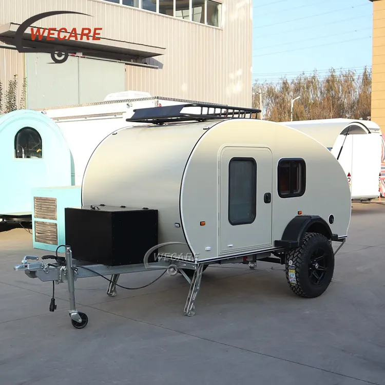 Wecare toptan küçük hafif gözyaşı çekme karavan Camper Mini Off Road kamp römorku satılık
