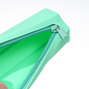 Mint Green Pencil-Shaped Zipper Pencil Case Fabric Novelty <b>School</b> Office Supply - Product Image 3