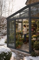Véranda en aluminium pour jardin d'hiver, chauffage électrique au sol, serre pour plantes, pièce en verre, taille personnalisée, thème nature, écologique