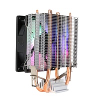 Refroidisseur de processeur informatique BAJEAL A200 RGB, 2 caloducs, silencieux, 3 broches, roulement à huile, aluminium, cuivre, 18dba pour Intel LGA 1700/1200/2011/115X