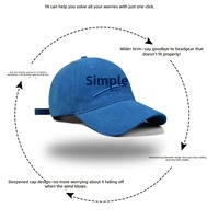 Casquette de baseball personnalisée avec broderie en relief, bleu Klein, à large bord, grande taille, pour femme, surdimensionnée, réglable, en coton, style Dad Hat, vente en gros, tendance