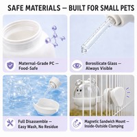 Bouteille d'eau magnétique sous vide 220 ml avec tube aimanté N45 en forme d'ours, en PC de qualité alimentaire, 4 couleurs, pour Sugar Glider et petits animaux