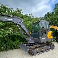 Excavatrice sur chenilles Volvo EC55D d'occasion, de qualité supérieure, bien entretenue, sans fuite d'huile, puissance élevée, pour la rénovation urbaine et l'entretien routier