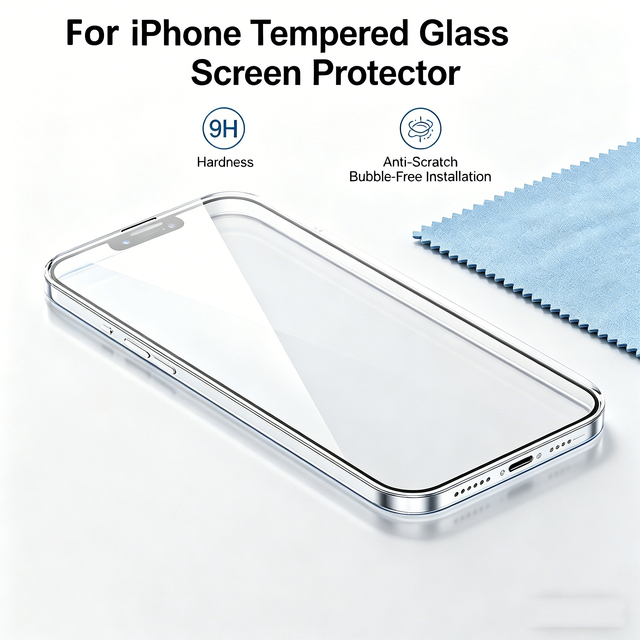 Nuglas Factory Supply Original 9H Clear Ultra Thin Real Tempered Glass Screen Protector for  iPhone 17 16 15 14 13 12 11 Pro Max