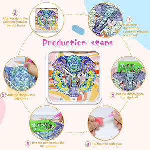 ชุดนาฬิกาผีเสื้อรูปนกทำมือด้วยเม็ดคริสตัลแบบเจาะทรงกลมทรงกลมแบบกำหนดเองได้5D - Product Image 4