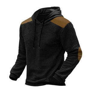 Sudadera con Capucha Personalizable de Estilo Casual para Hombre, de Alta Calidad, para Otoño/Invierno, con Bloques de Color, Jacquard a Cuadros, Bordado 3D, 100% - Product Image 3