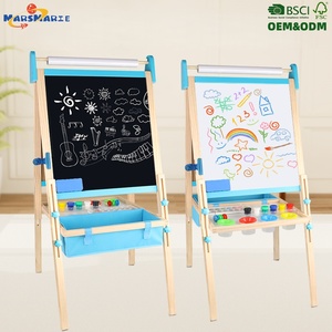 Chevalet double face multifonctionnel en bois pour enfants, avec accessoires variés, tableau de <span class=keywords><strong>dessin</strong></span> artistique réglable en hauteur pour les enfants en croissance - Product Image 1