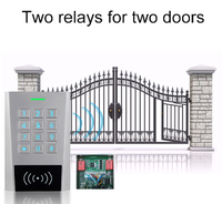 Lecteur de cartes de proximité RFID EM 125 kHz, contrôleur d'accès pour deux portes, boîtier métallique étanche IP66, deux relais, réinitialisation autonome 999